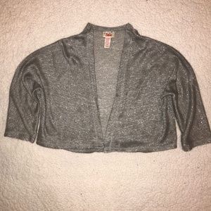 sparkly silver cropped sweater